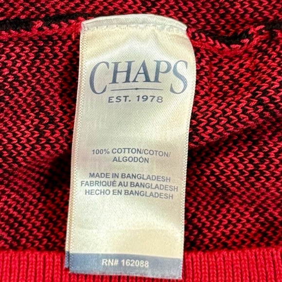 Chaps EUC Sweater Mens XX-Large Red Fair Isle Polar Bears Crew Neck Pullover - Picture 8 of 13